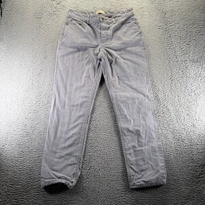 Blue Mountains Pant Women 8 Gray Cotton Khakis Flannel Lined Straight Workwear